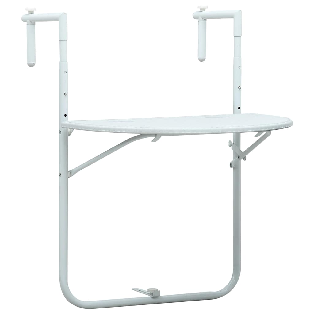 vidaXL Balcony Table | White | Plastic | Small |  Foldable  | Balcony Table 1