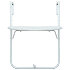 vidaXL Balcony Table | White | Plastic | Small |  Foldable  | Balcony Table 2