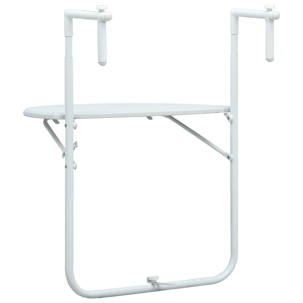 vidaXL Balcony Table | White | Plastic | Small |  Foldable  | Balcony Table 4