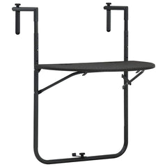 Hanging Balcony Table 60x64x83,5 cm Plastic Rattan Look Brown