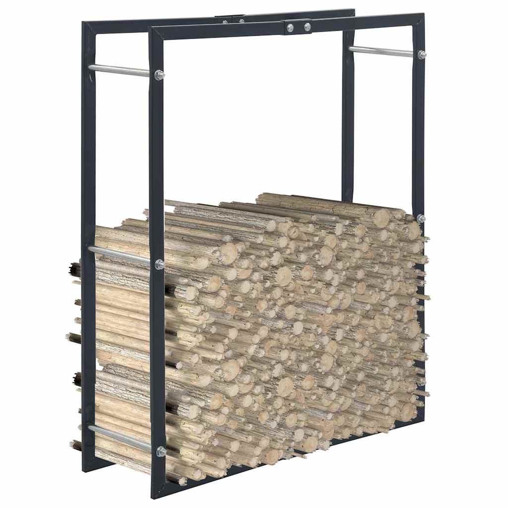 vidaXL Firewood Rack Black 80x25x100 cm Steel 1
