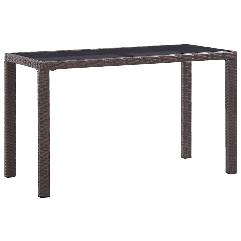 Garden Table 123x60x74 cm Poly Rattan Brown