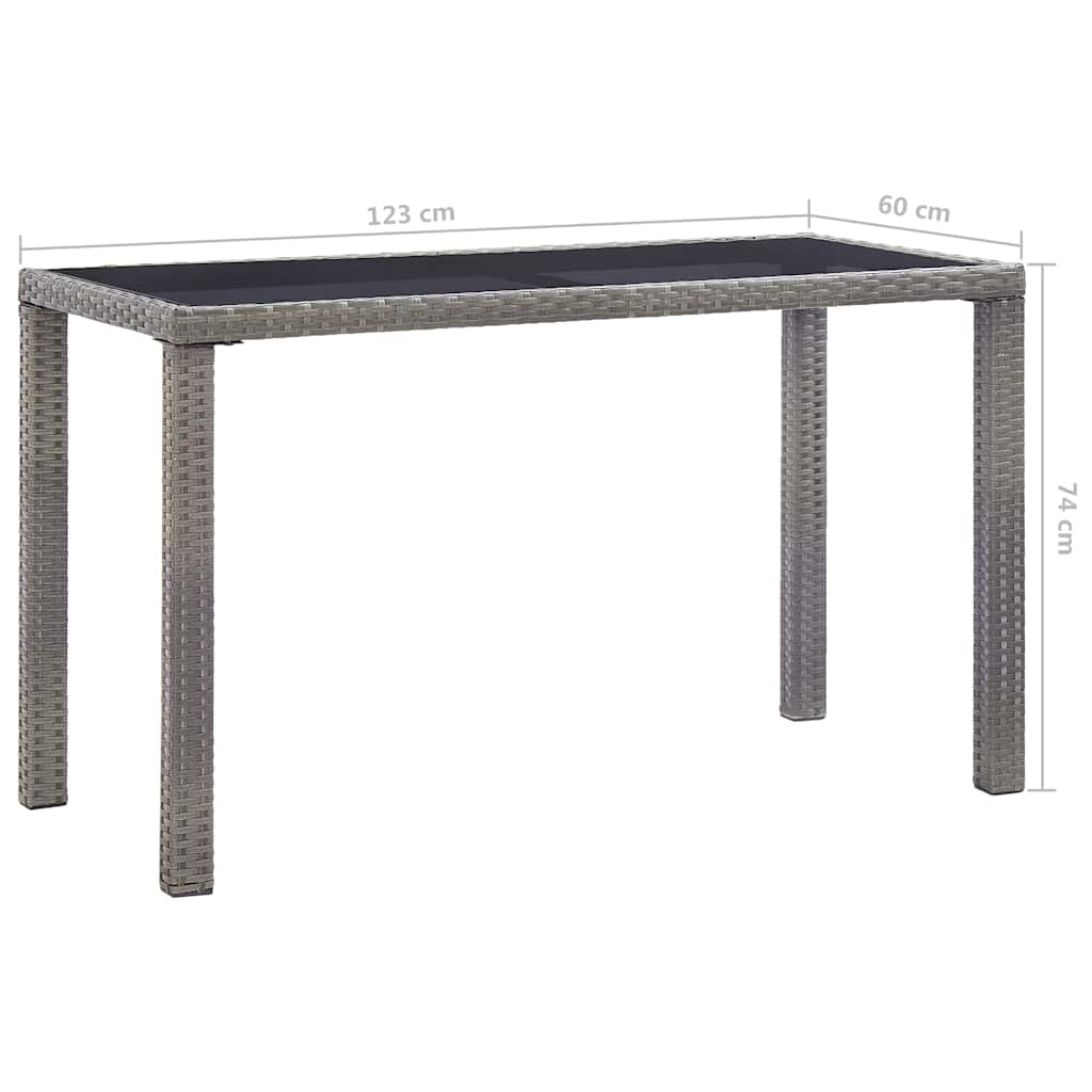 Garden Table 123x60x74 cm Poly Rattan Anthracite