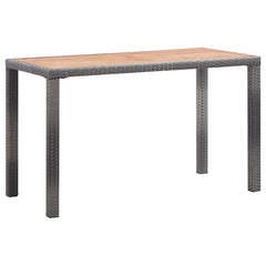 Garden Table 123x60x74 cm Poly Rattan Anthracite and brown