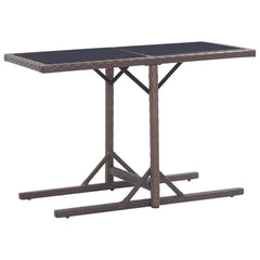 vidaXL Outdoor Table | Brown | Poly rattan, powder-coated steel, glass | Small 1