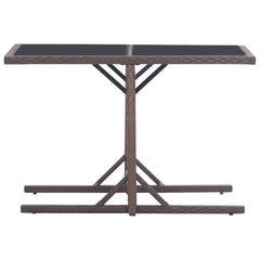 vidaXL Outdoor Table | Brown | Poly rattan, powder-coated steel, glass | Small 2