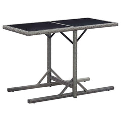 vidaXL Outdoor Table | Anthracite | Poly rattan, powder-coated steel, glass 1