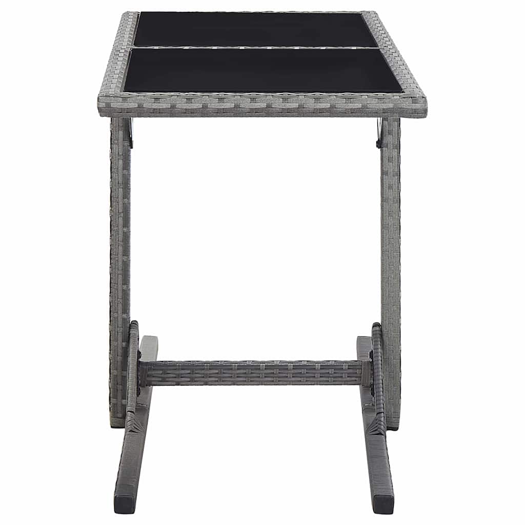 vidaXL Outdoor Table | Anthracite | Poly rattan, powder-coated steel, glass 3