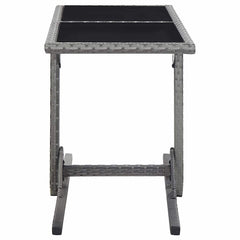 vidaXL Outdoor Table | Anthracite | Poly rattan, powder-coated steel, glass 3