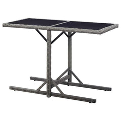 vidaXL Outdoor Table | Anthracite | Poly rattan, powder-coated steel, glass 4
