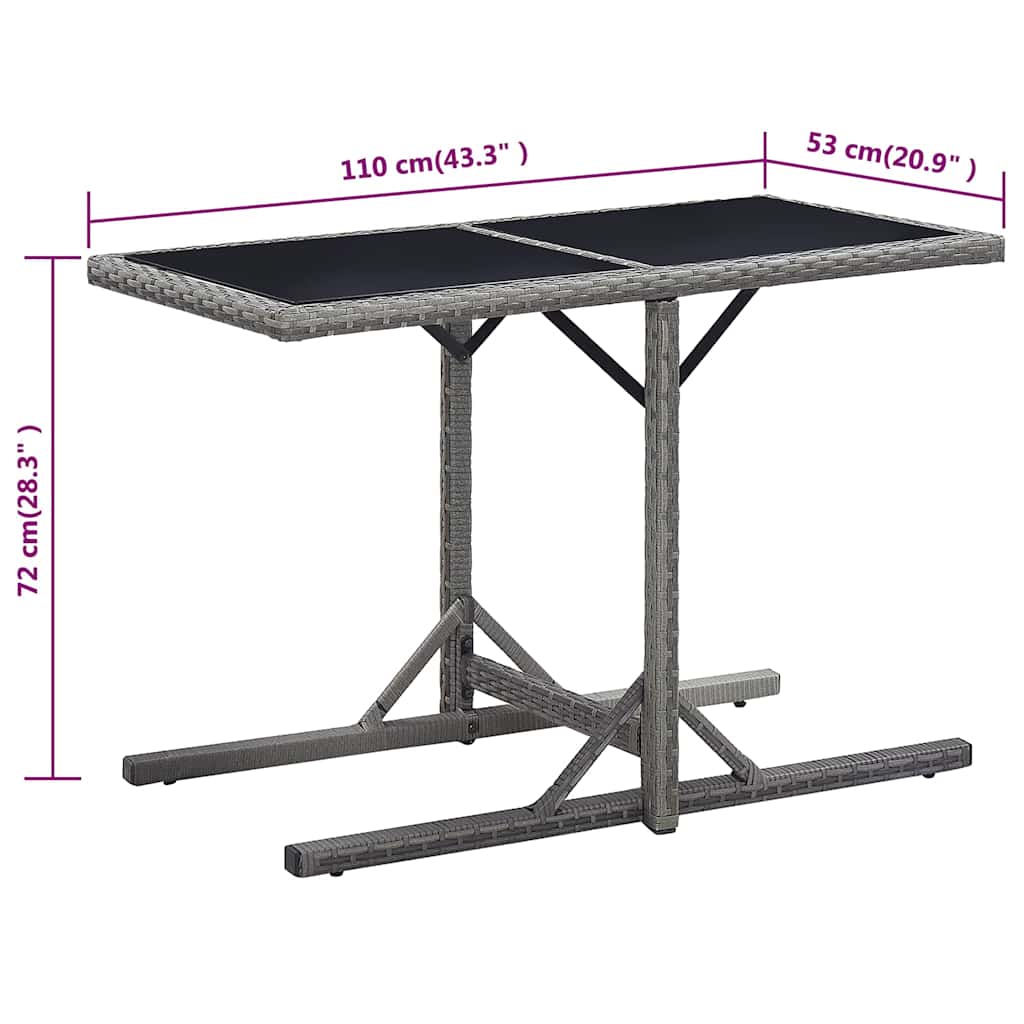 vidaXL Outdoor Table | Anthracite | Poly rattan, powder-coated steel, glass 6