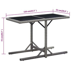 vidaXL Outdoor Table | Anthracite | Poly rattan, powder-coated steel, glass 6