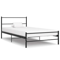 vidaXL Bed Frame without Mattress Black Metal 90x200 cm 1