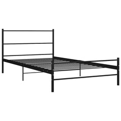 vidaXL Bed Frame without Mattress Black Metal 90x200 cm 2