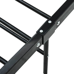vidaXL Bed Frame without Mattress Black Metal 90x200 cm 6