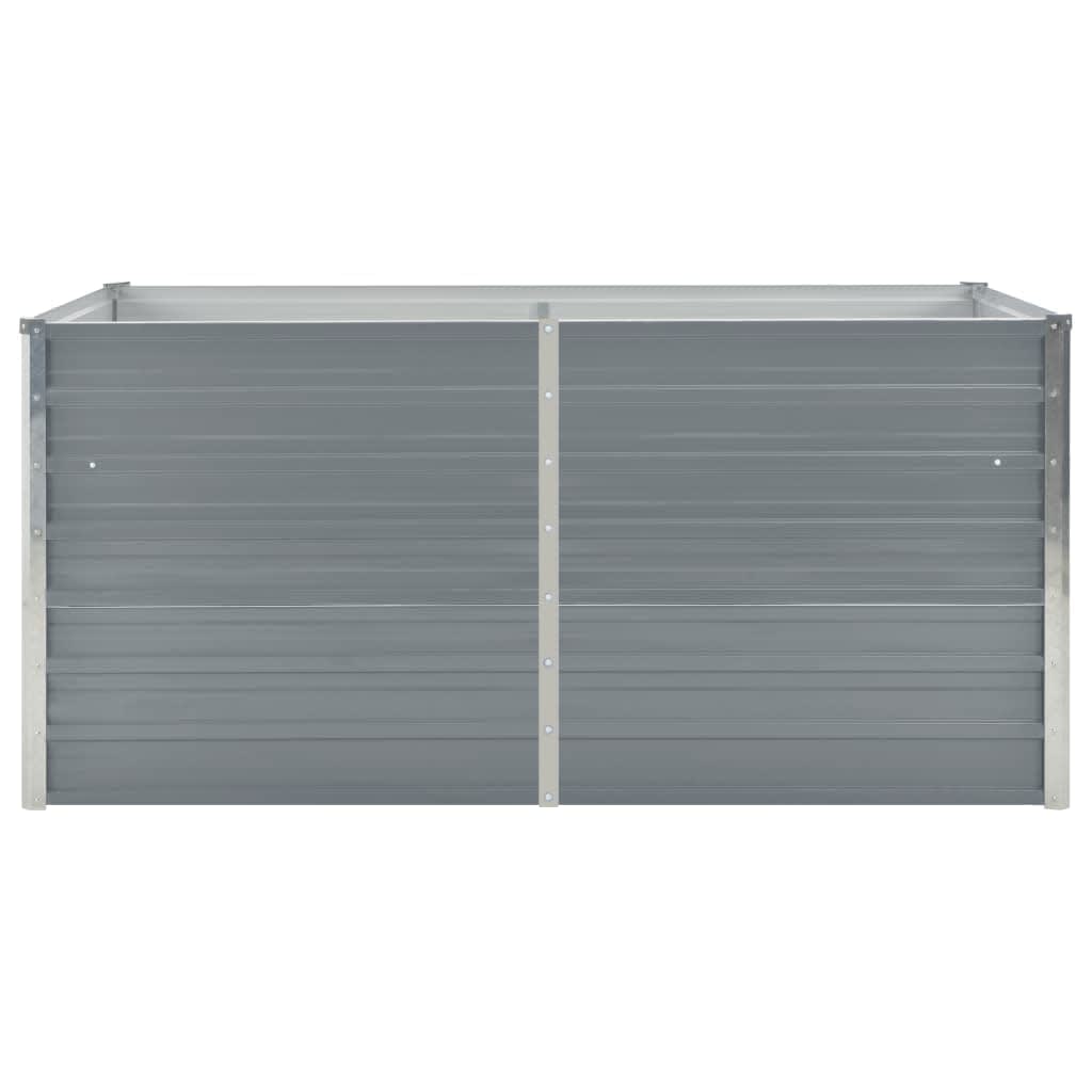 vidaXL Raised Garden Bed | Grey | Galvanised Steel | 160x80x45 cm | Durable 3