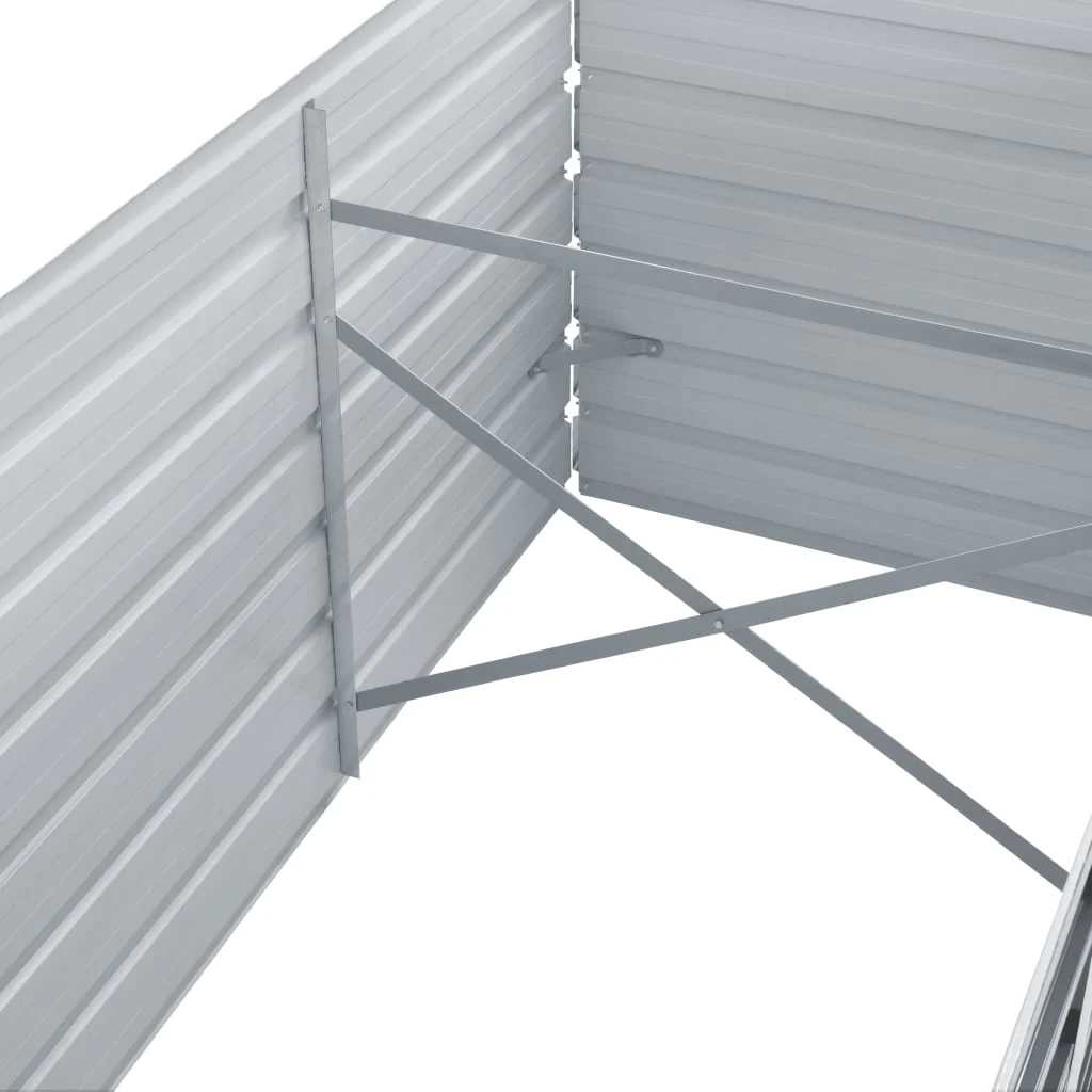 vidaXL Raised Garden Bed | Grey | Galvanised Steel | 160x80x45 cm | Durable 5