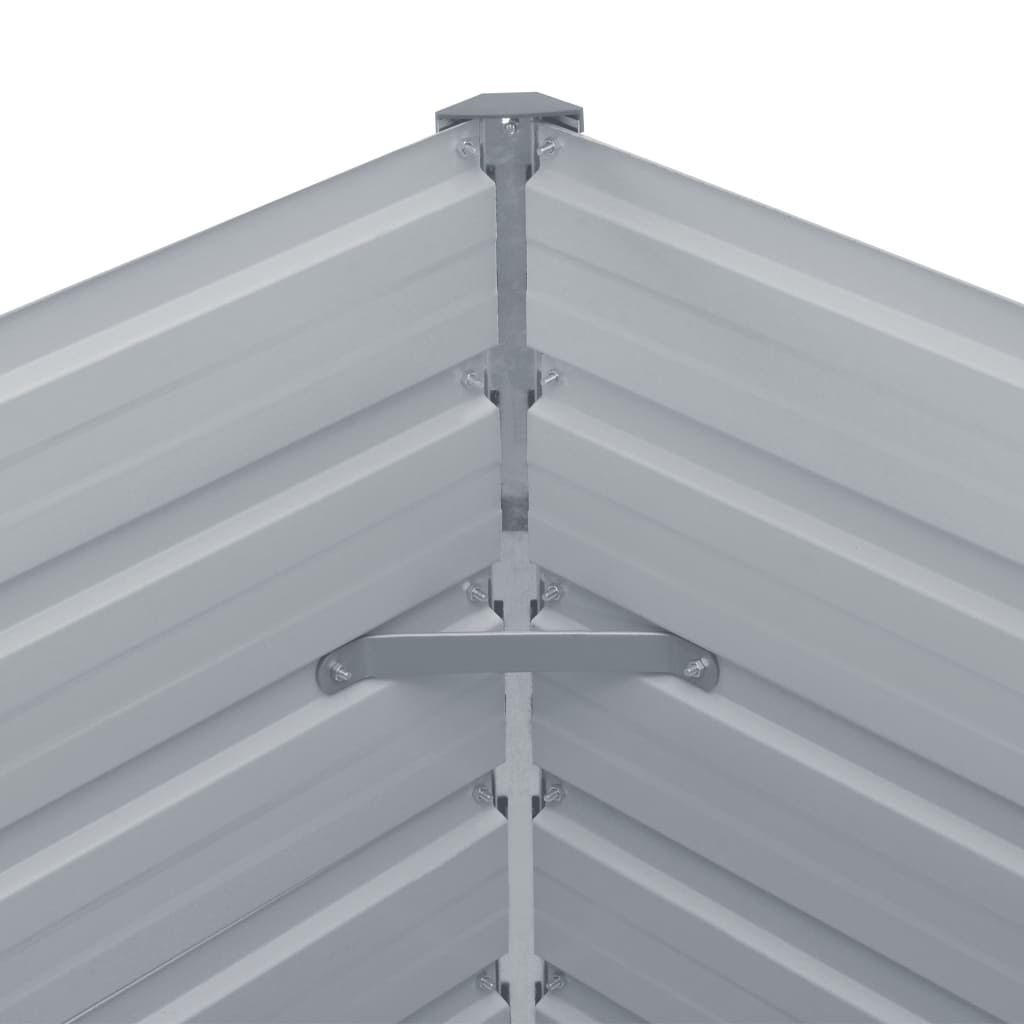 vidaXL Raised Garden Bed | Grey | Galvanised Steel | 160x80x45 cm | Durable 6