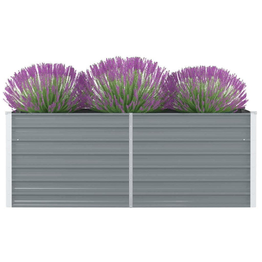 vidaXL Raised Garden Bed | Grey | Galvanised Steel | 160x80x45 cm | Durable 1