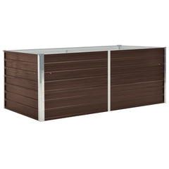 vidaXL Raised Garden Bed | Brown | Galvanised steel | Large | Durable 2