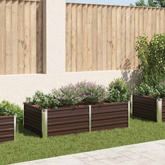 vidaXL Raised Garden Bed | Brown | Galvanised steel | Large | Durable 1