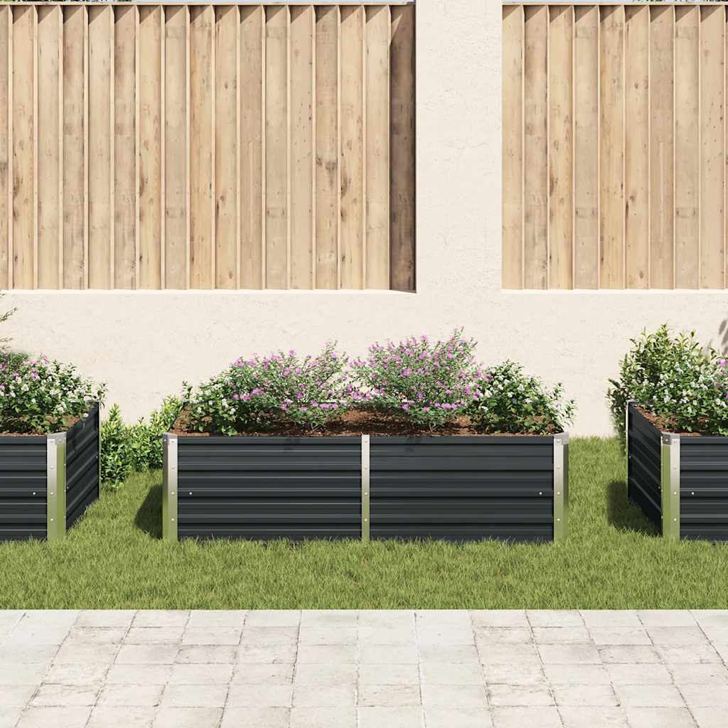 vidaXL Raised Garden Bed | Anthracite | Galvanised steel | 160x80x45 cm 3
