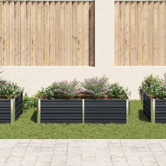 Garden Raised Bed Anthracite Galvanised Steel 160 cm 45 cm 80 cm