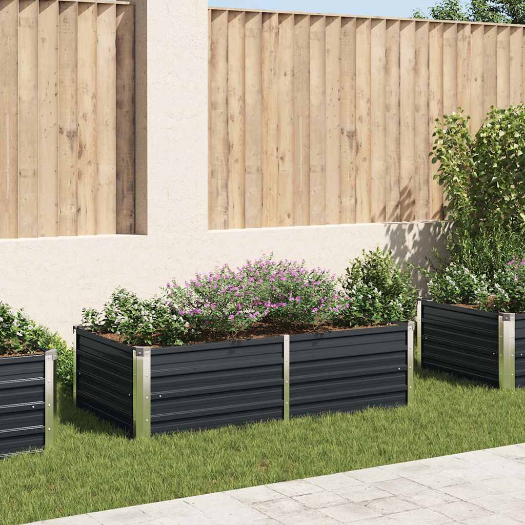 vidaXL Raised Garden Bed | Anthracite | Galvanised steel | 160x80x45 cm 1