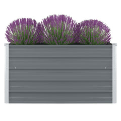vidaXL Raised Garden Bed | Grey | Galvanised Steel | 100x100x45 cm | Durable 1