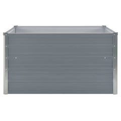 vidaXL Raised Garden Bed | Grey | Galvanised Steel | 100x100x45 cm | Durable 3