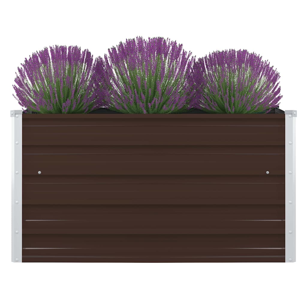 vidaXL Raised Garden Bed | Brown and Grey | Galvanised steel | Medium | Durable 1