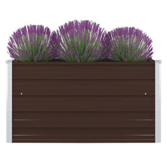vidaXL Raised Garden Bed | Brown and Grey | Galvanised steel | Medium | Durable 1