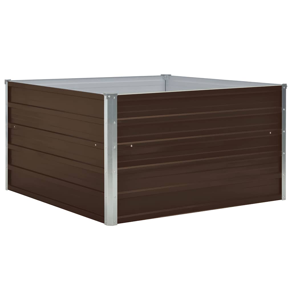 vidaXL Raised Garden Bed | Brown and Grey | Galvanised steel | Medium | Durable 2