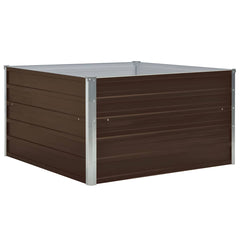 vidaXL Raised Garden Bed | Brown and Grey | Galvanised steel | Medium | Durable 2