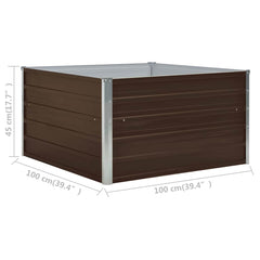 vidaXL Raised Garden Bed | Brown and Grey | Galvanised steel | Medium | Durable 6