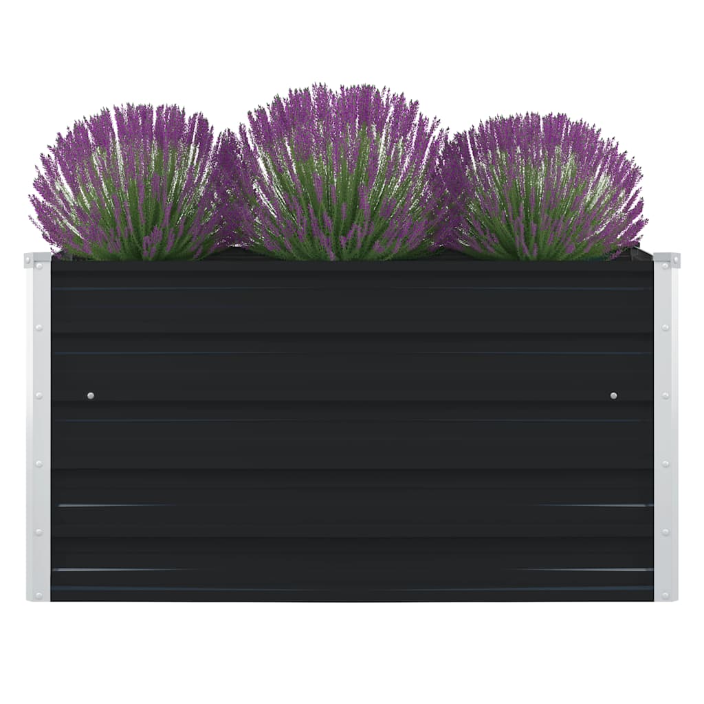 vidaXL Raised Garden Bed | Anthracite | Galvanised Steel | 100x100 cm 1