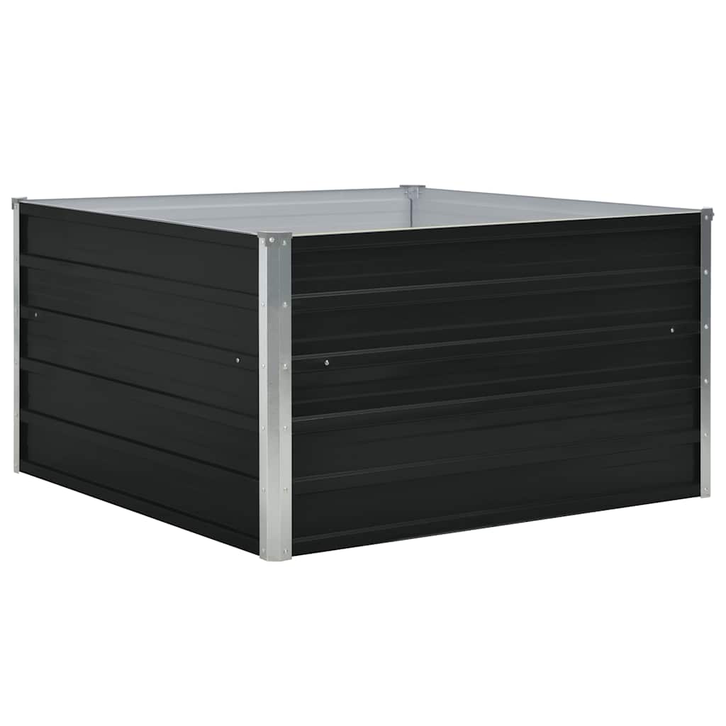 vidaXL Raised Garden Bed | Anthracite | Galvanised Steel | 100x100 cm 2