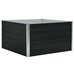 vidaXL Raised Garden Bed | Anthracite | Galvanised Steel | 100x100 cm 2