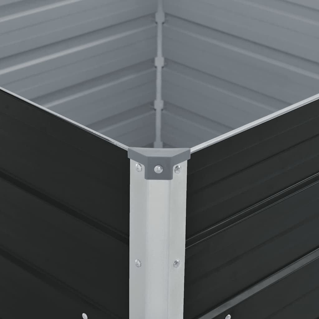 vidaXL Raised Garden Bed | Anthracite | Galvanised Steel | 100x100 cm 4