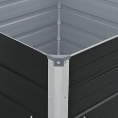 vidaXL Raised Garden Bed | Anthracite | Galvanised Steel | 100x100 cm 4