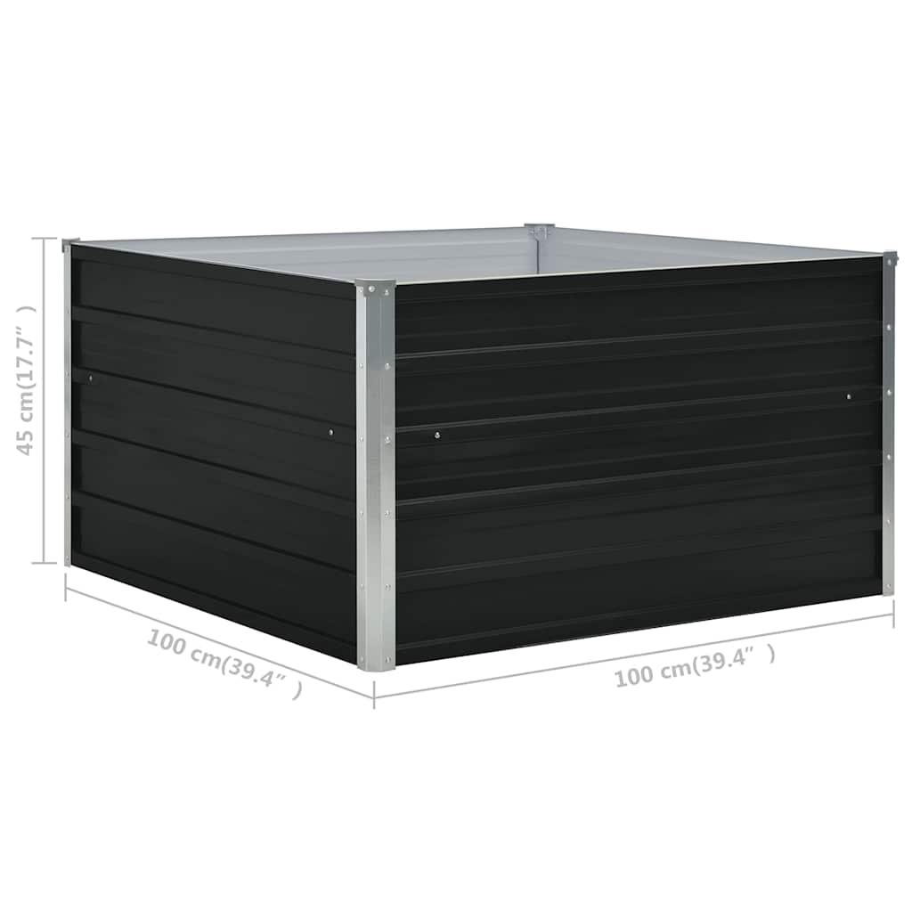 vidaXL Raised Garden Bed | Anthracite | Galvanised Steel | 100x100 cm 6