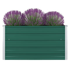 vidaXL Raised Garden Bed | Green | Galvanized Steel | 100x100x45 cm | Durable 1