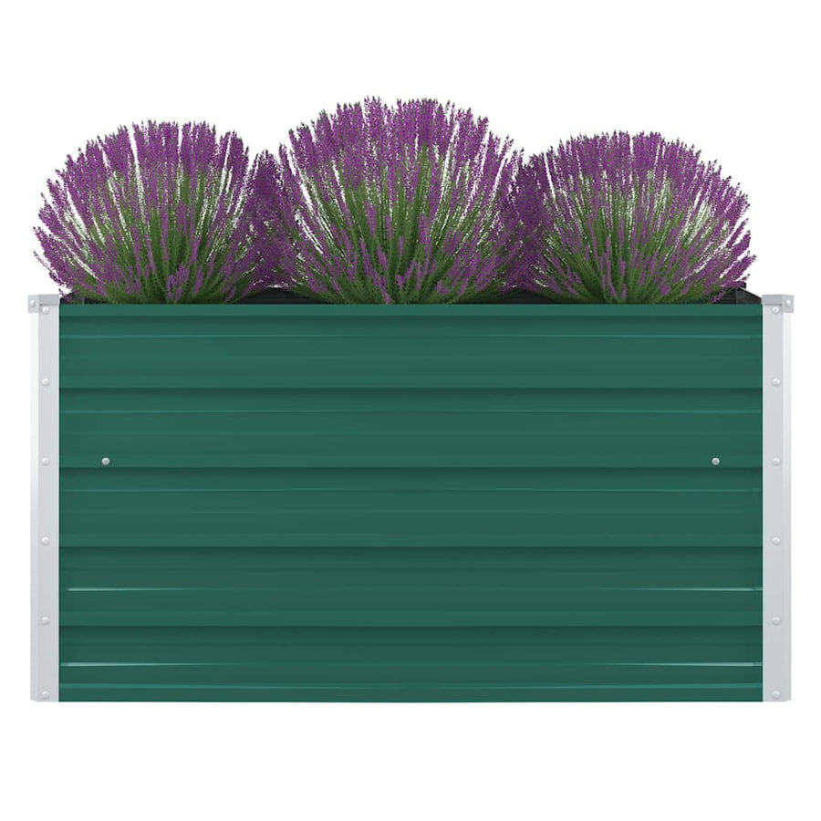 vidaXL Raised Garden Bed | Green | Galvanized Steel | 100x100x45 cm | Durable 1