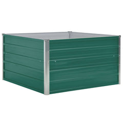 vidaXL Raised Garden Bed | Green | Galvanized Steel | 100x100x45 cm | Durable 2