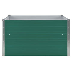 vidaXL Raised Garden Bed | Green | Galvanized Steel | 100x100x45 cm | Durable 3