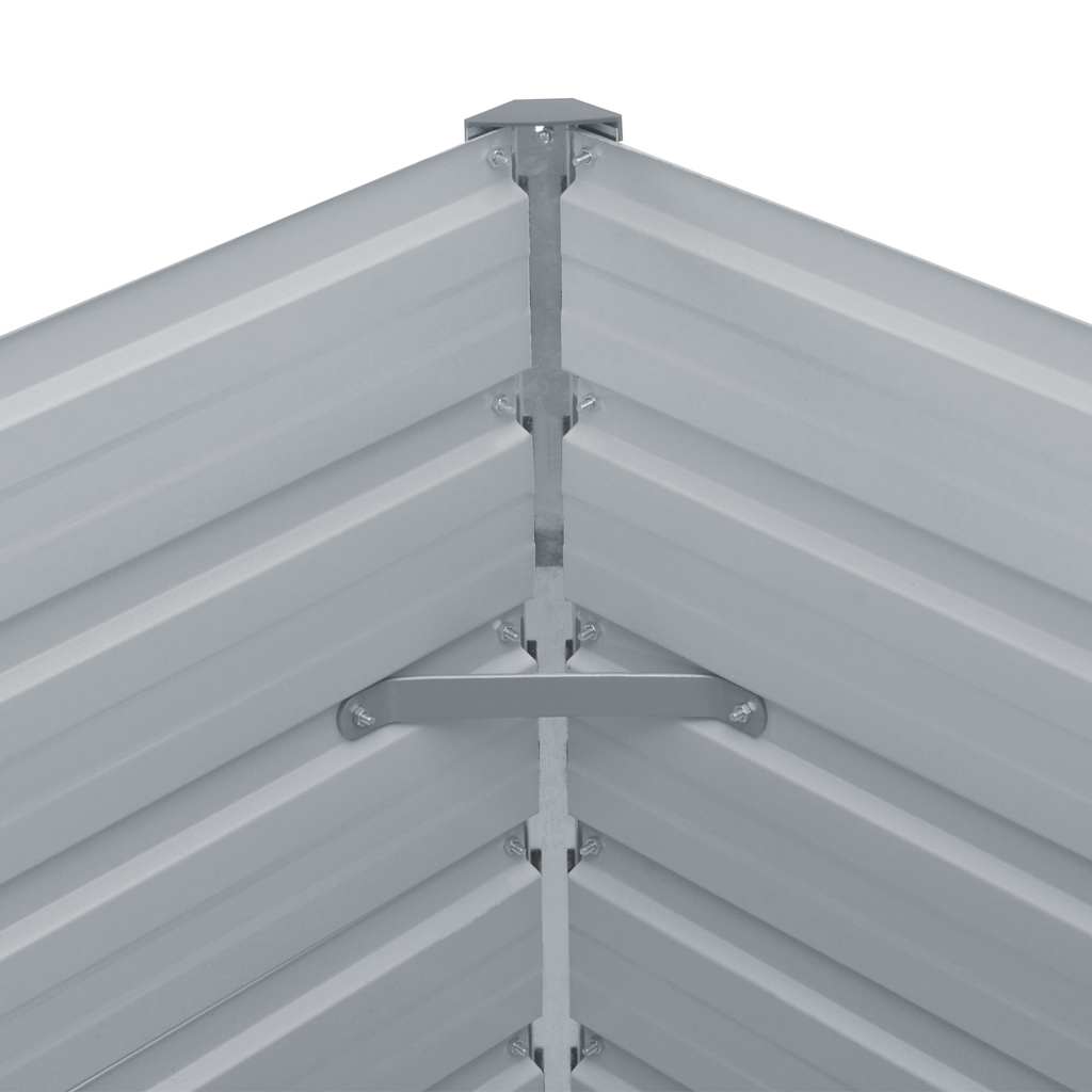 vidaXL Raised Garden Bed | Green | Galvanized Steel | 100x100x45 cm | Durable 5