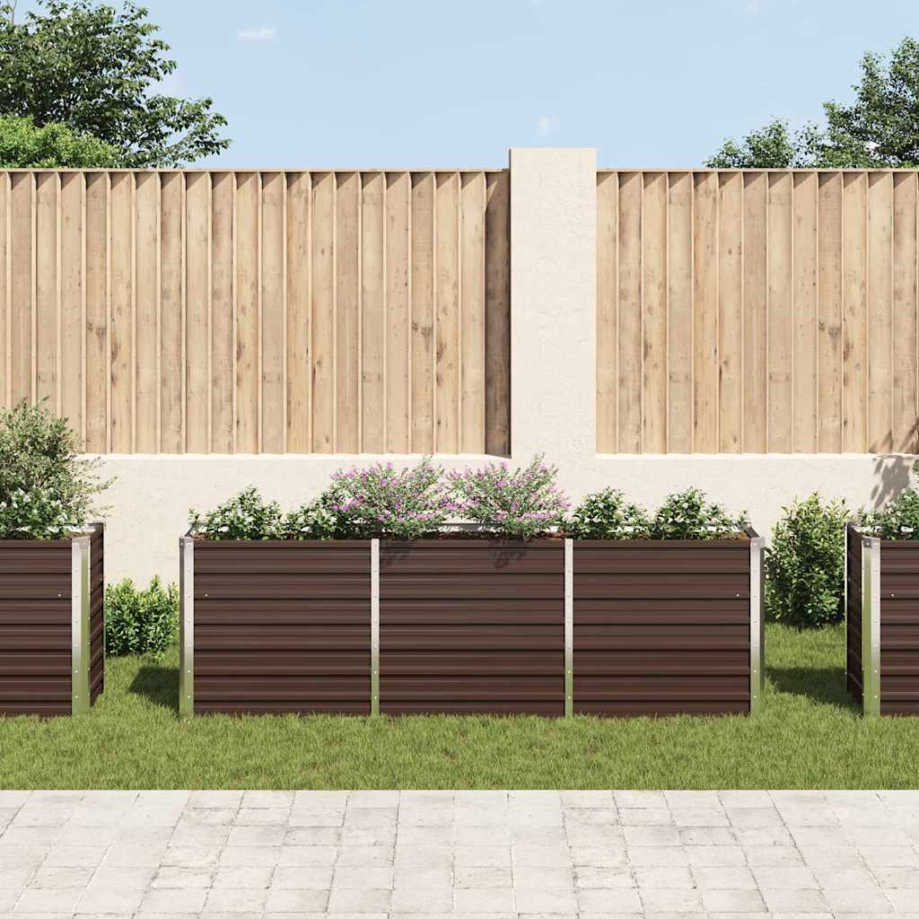 vidaXL Garden Raised Bed Galvanised Steel 240x40x77 cm Brown 3