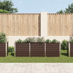 vidaXL Garden Raised Bed Galvanised Steel 240x40x77 cm Brown 3