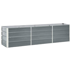 vidaXL Raised Bed | Grey | Galvanised steel | 240 x 40 x 45 cm | Durable 1