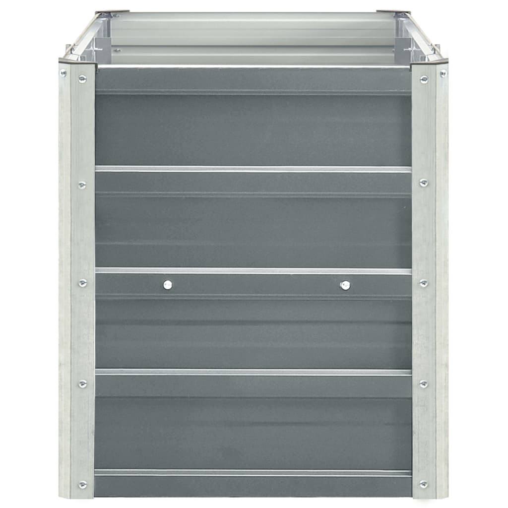 vidaXL Raised Bed | Grey | Galvanised steel | 240 x 40 x 45 cm | Durable 4